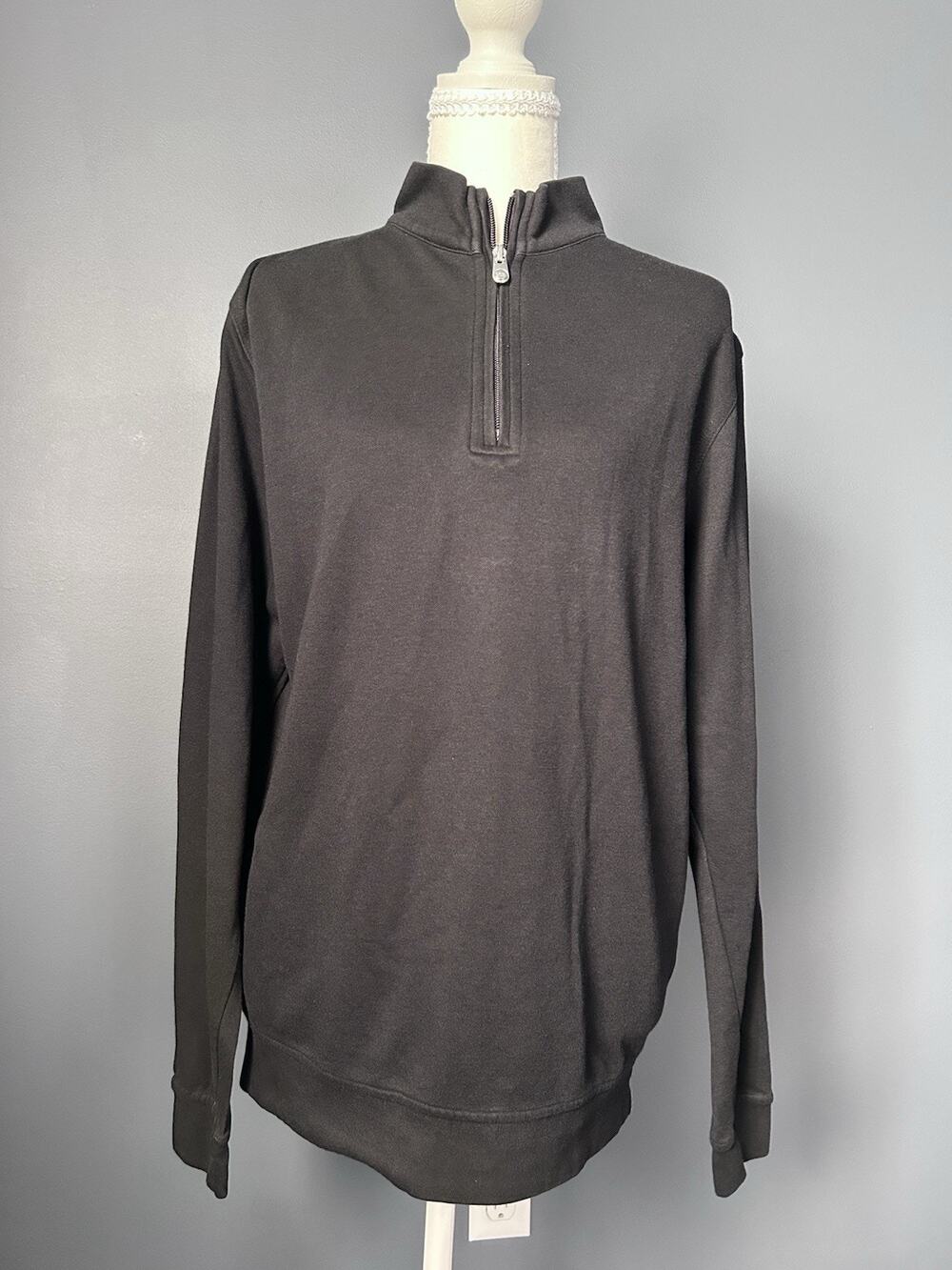 Peter Millar Womens Black Quarter Zip Butter Soft Small Preppy Golf Summer